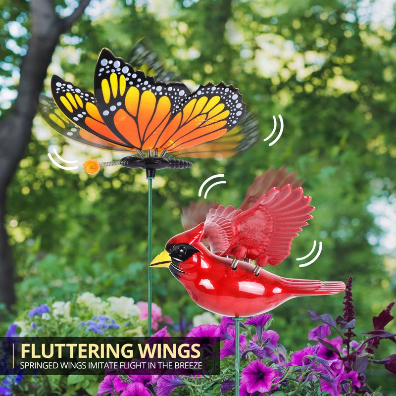 Exhart WindyWings Assorted Plastic 16 in. H X 4 in. W Planter Stake
