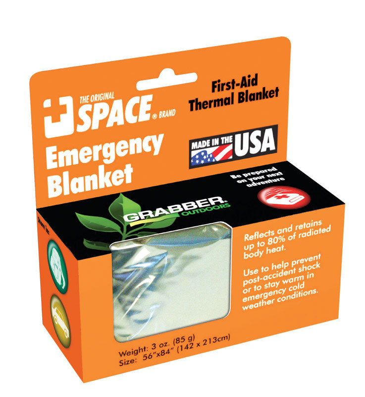 Grabber Warmers Silver Survival Blanket .5 in. H X 56 in. W X 84 in. L