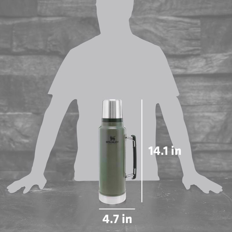 Stanley 1.5 qt Hammertone Green BPA Free Classic Vacuum Insulated Bottle