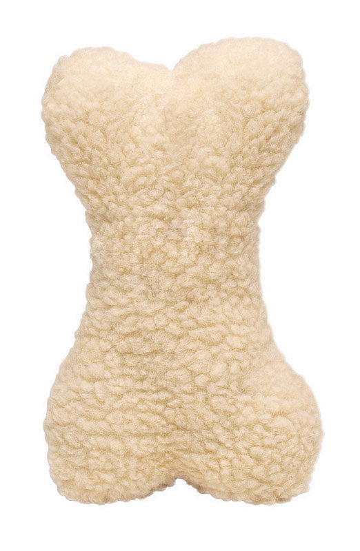 Boss Pet Digger's White Plush Bone Fleece Bone Dog Toy Large