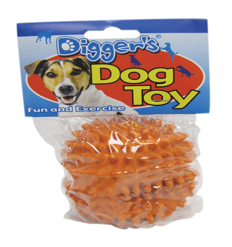 Boss Pet Digger's Orange Latex Needle Ball Ball Dog Toy Medium