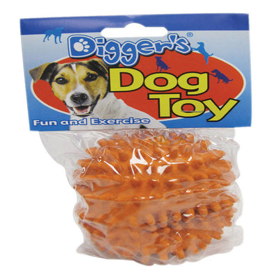 Boss Pet Digger's Orange Latex Needle Ball Ball Dog Toy Medium