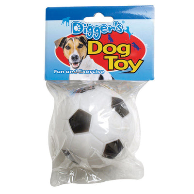 Boss Pet Digger's Black/White Vinyl Soccer Ball Dog Toy Medium