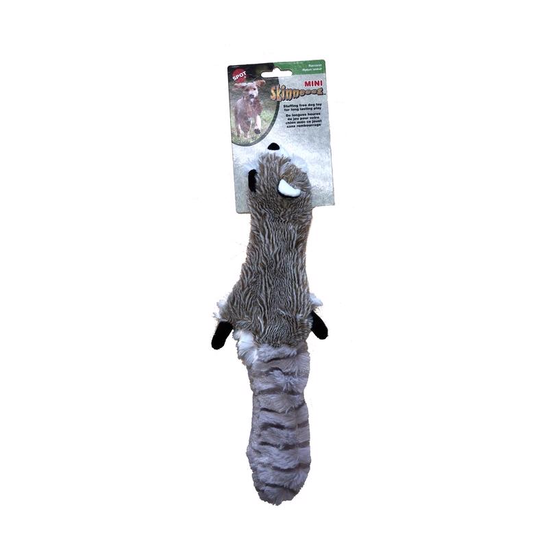 Spot Skinneeez Multicolored Plush Raccoon Dog Toy Small
