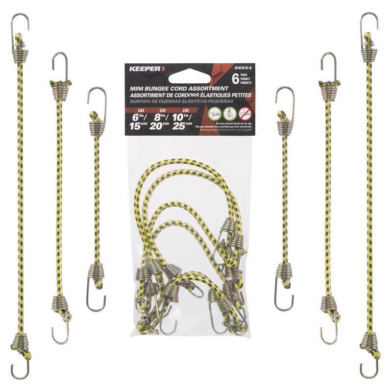 Keeper Assorted Bungee Cord Set assorted in. L X 0.16 in.