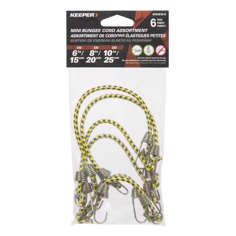 Keeper Assorted Bungee Cord Set assorted in. L X 0.16 in.