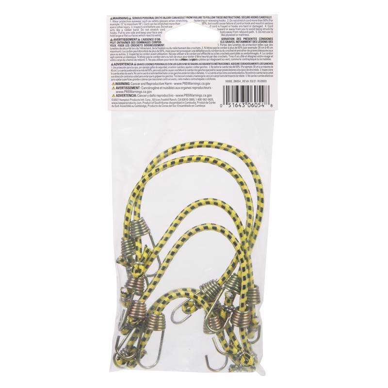 Keeper Assorted Bungee Cord Set assorted in. L X 0.16 in.
