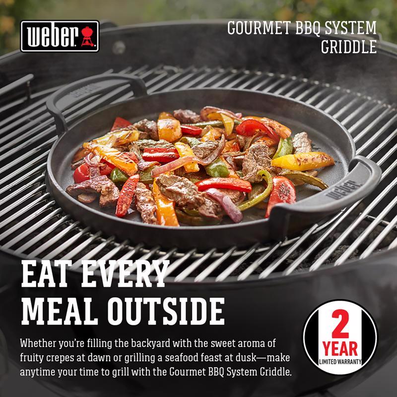 Weber Gourmet BBQ System Cast Iron/Porcelain Grill Top Griddle 15.2 in. L X 12 in. W