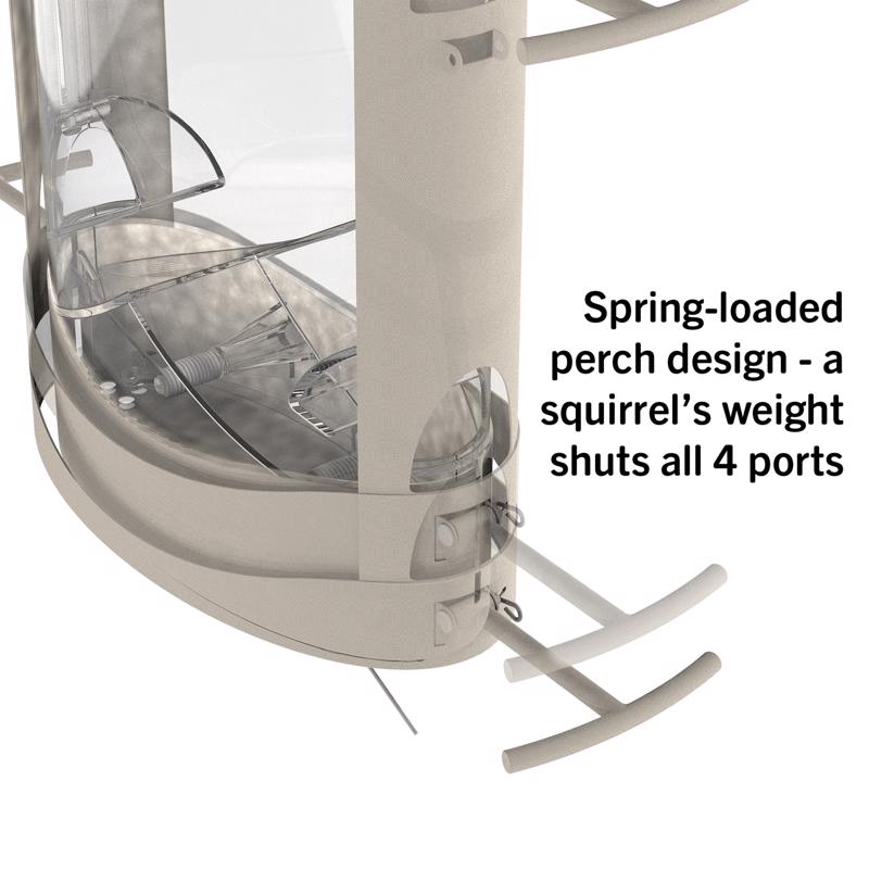 Squirrel-X Wild Bird 4.2 lb Metal/Plastic Tube Bird Feeder 4 ports
