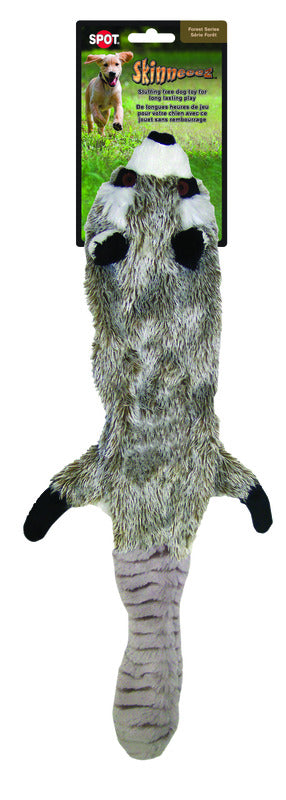 Spot Skinneeez Multicolored Plush Raccoon Dog Toy Large