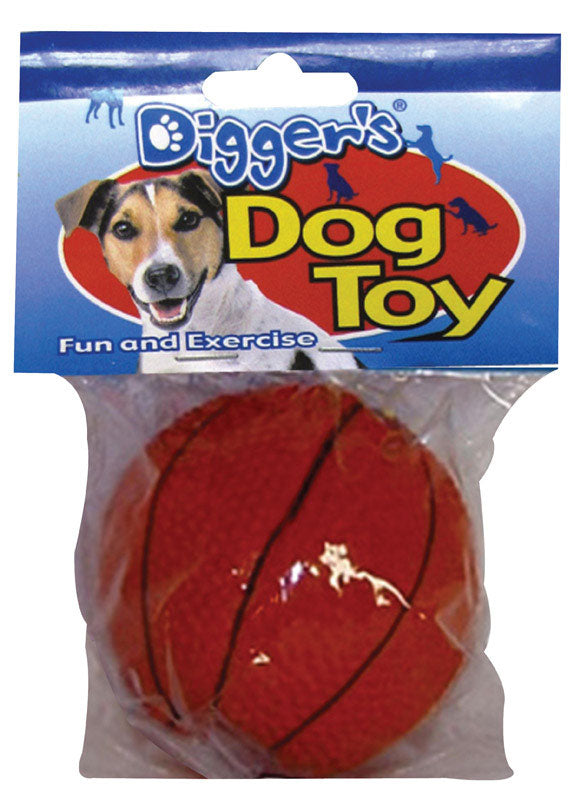 Boss Pet Digger's Orange Latex Basketball Squeaky Dog Toy Medium