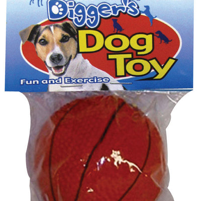 Boss Pet Digger's Orange Latex Basketball Squeaky Dog Toy Medium
