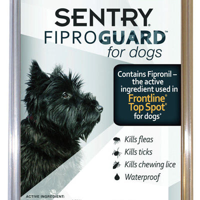 Sentry Fiproguard Liquid Dog Flea and Tick Drops 9.70%Fipronil and 90.30%Other Ingredients 0.023 oz