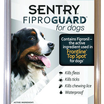 Sentry Fiproguard Liquid Dog Flea and Tick Drops 9.70%Fipronil and 90.30%Other Ingredients 0.136 oz