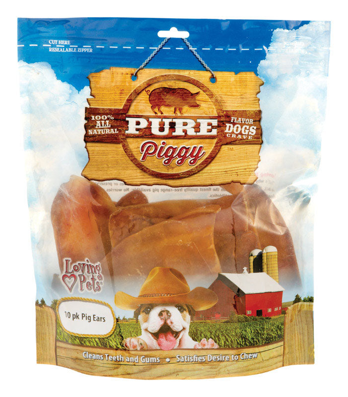 Loving Pets American Farms Pig Ears Beef Treats For Dog 1 lb 11 in.