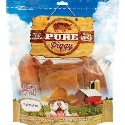 Loving Pets American Farms Pig Ears Beef Treats For Dog 1 lb 11 in.