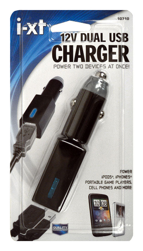 Goxt 12 V Black Dual USB Charger