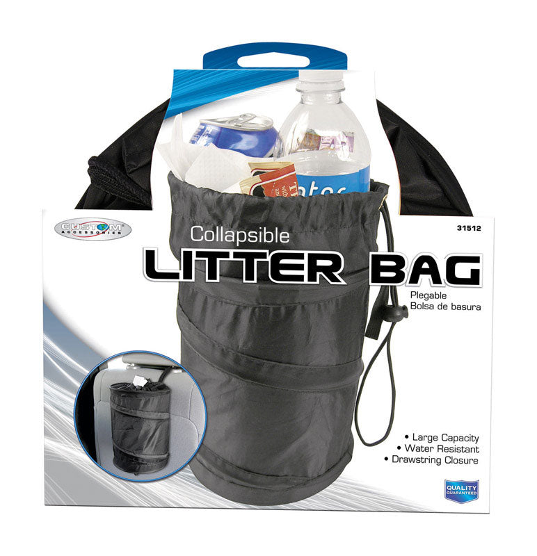 Custom Accessories Black Collapsible Trash-It Bag For Universally fits all vehicles