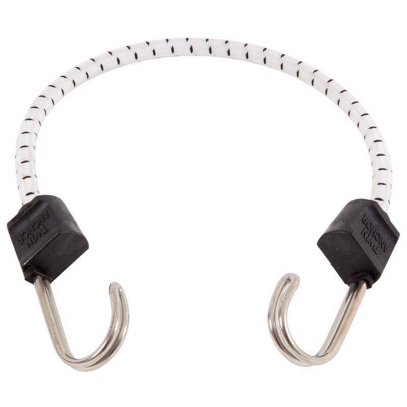 Keeper Twin Anchor White Bungee Cord 18 in. L X 0.315 in.