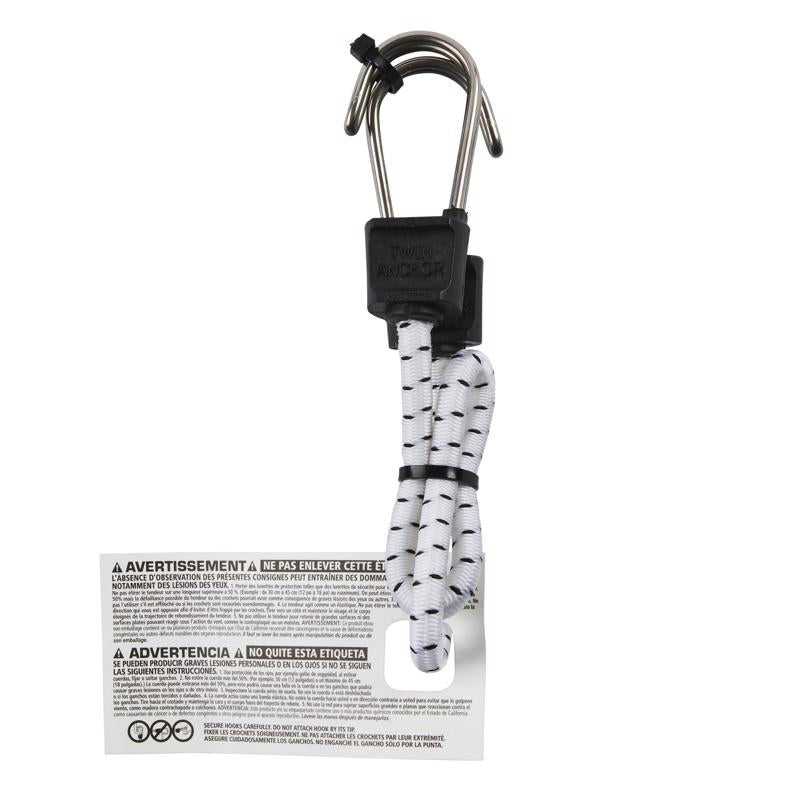 Keeper Twin Anchor White Bungee Cord 18 in. L X 0.315 in.