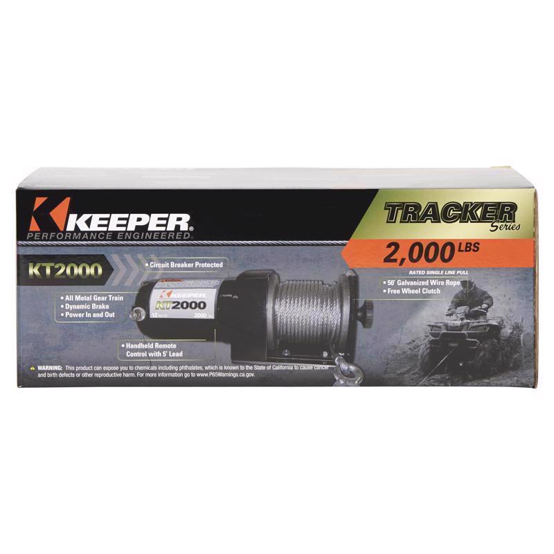 Keeper 50 ft. 2000 lb 1 HP Permanent Magnet Electric Automotive Winch