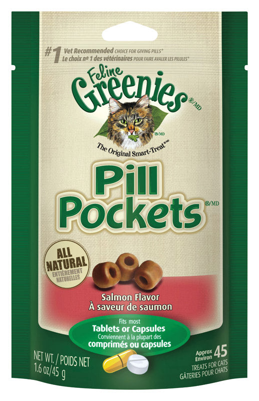 Greenies Pill Pockets Salmon Treats For Cat 1.6 oz