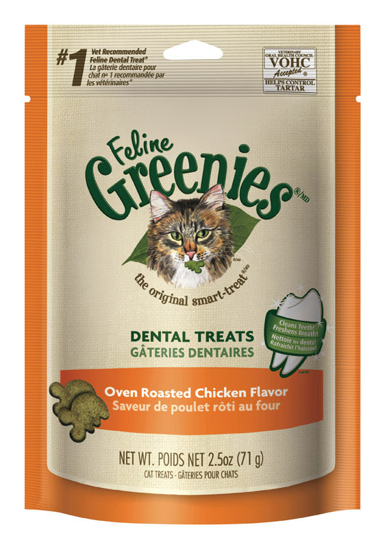 Greenies Oven Roasted Chicken Treats For Cat 2.5 oz