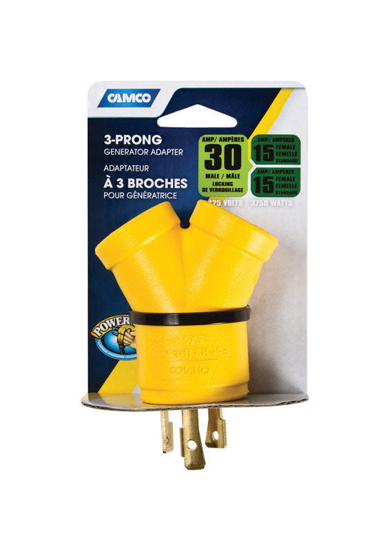 Camco 30 amps RV Generator Outlet Adapter 3 Prong