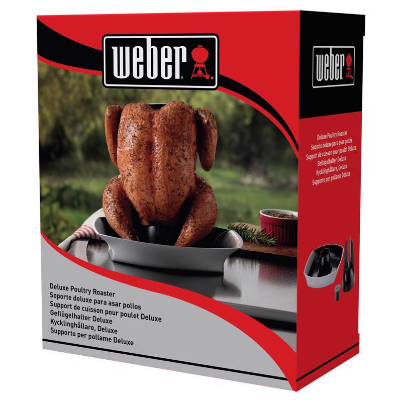 Weber Deluxe Steel Poultry Roaster 15.5 in. L X 12.3 in. W