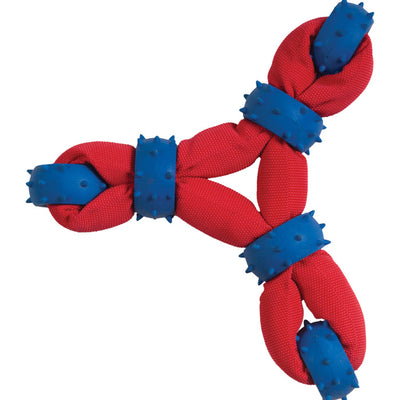 Chomper Gladiator Blue/Red Nylon/Rubber Tuff Nylon Triangle Tug Dog Toy Large