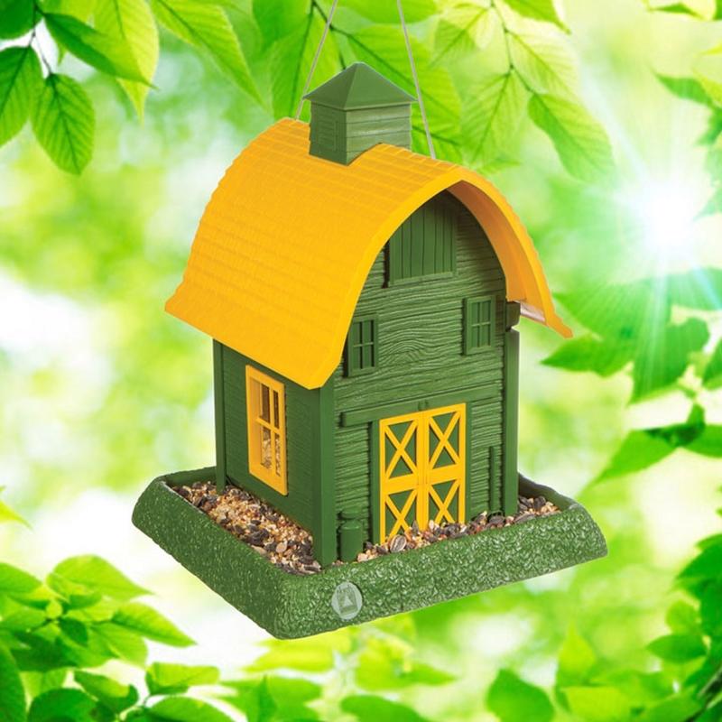 North States Wild Bird 5 lb Plastic Barn Hopper Bird Feeder 4 ports