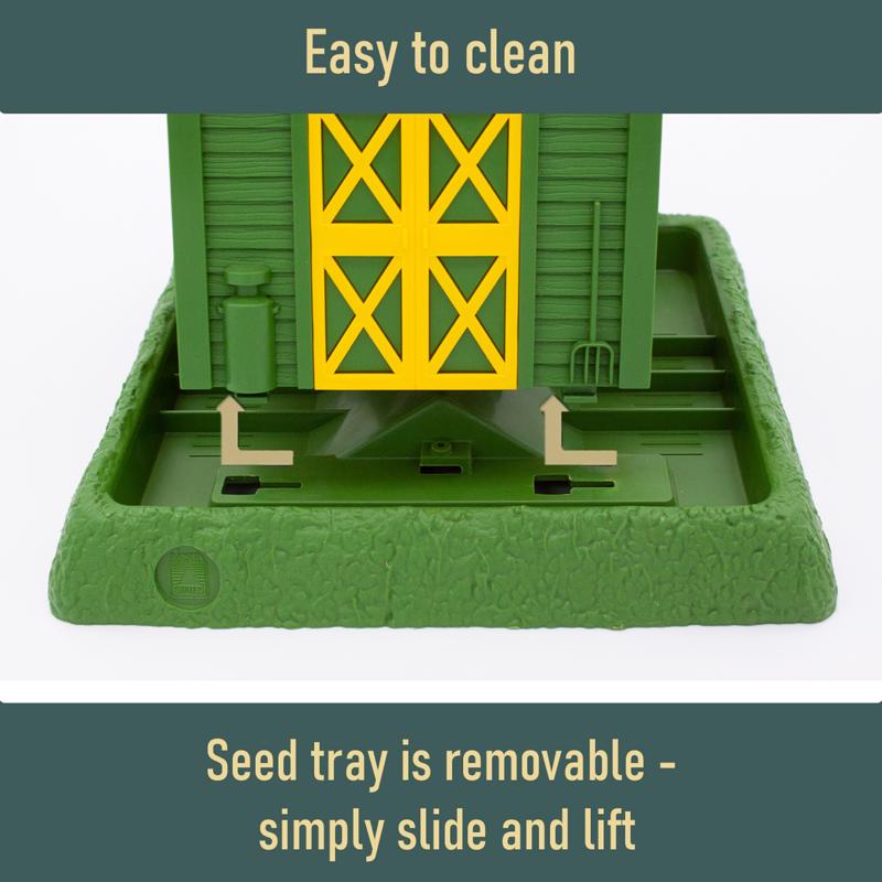North States Wild Bird 5 lb Plastic Barn Hopper Bird Feeder 4 ports