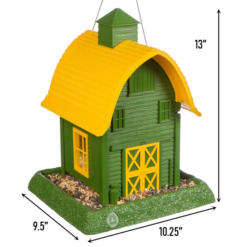 North States Wild Bird 5 lb Plastic Barn Hopper Bird Feeder 4 ports