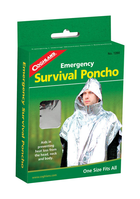 Coghlan's Silver Survival Poncho 5.875 in. H X 42-1/2 in. W X 39 in. L