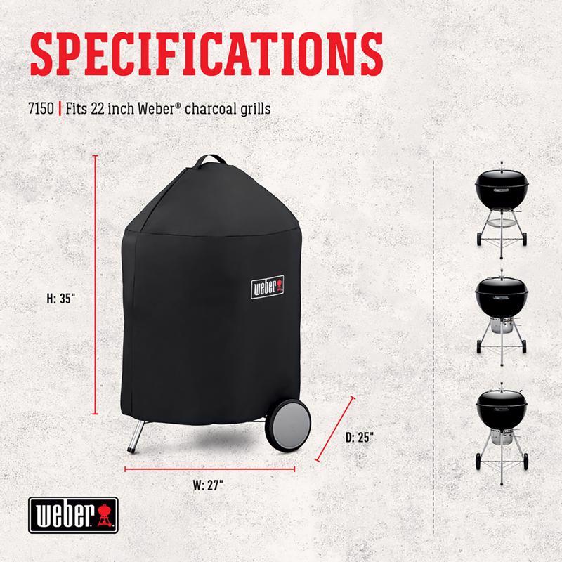 Weber Premium Black Grill Cover For 22" Charcoal Grills