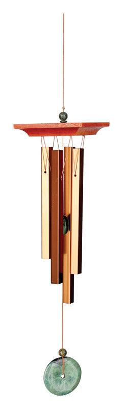 Woodstock Chimes Bronze Aluminum/Wood 21 in. Turquoise Wind Chime