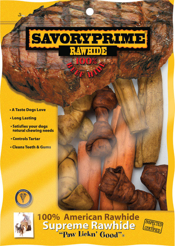 Savory Prime Small Asst Variety Pk All Size Dogs Adult Rawhide Bone Beef Rawhide