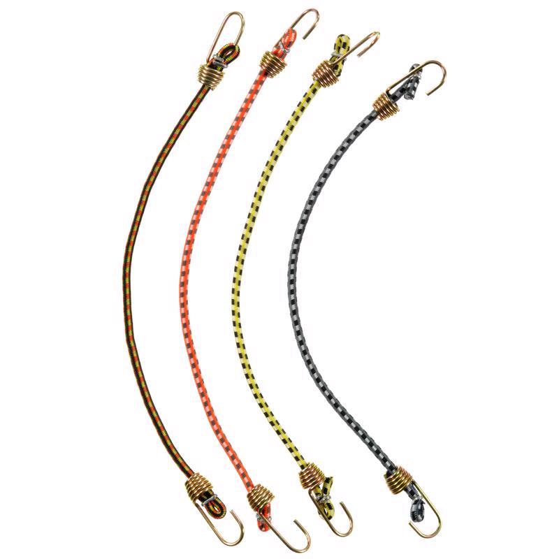 Keeper Assorted Bungee Cord 10 in. L X 0.16 in. 4 pk