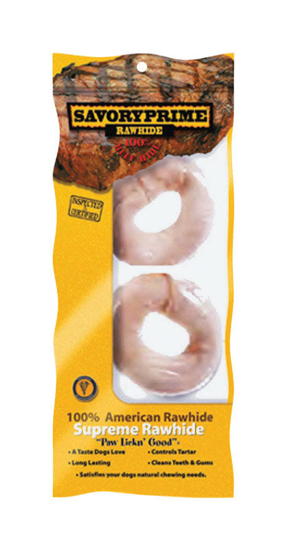 Savory Prime Medium, Large Adult Rawhide Bone Beef Rawhide 4 in. L 2 pk