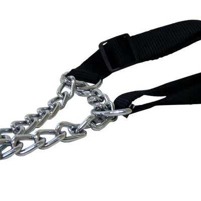 PDQ Black / Silver Steel Dog Collar Large