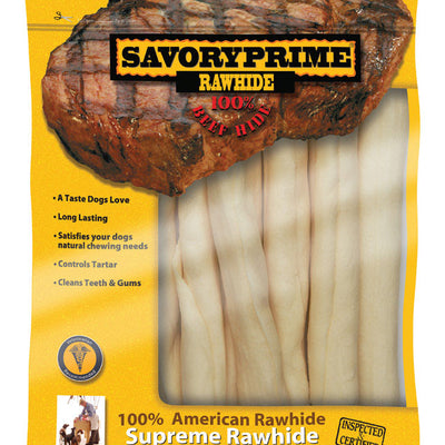 Savory Prime American Supreme All Size Dogs Adult Mini Rolls Beef Rawhide 6-7 in. L 7 pk