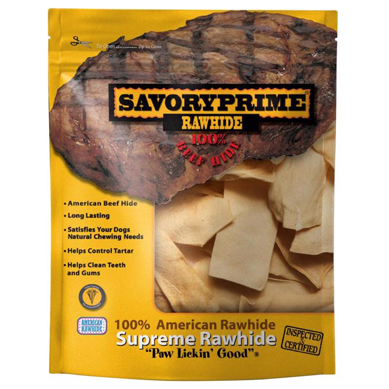 Savory Prime Chicken Flavor All Size Dogs All Ages Rawhide Chips Beef Rawhide 6 in. L