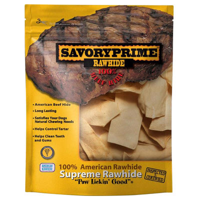 Savory Prime Chicken Flavor All Size Dogs All Ages Rawhide Chips Beef Rawhide 6 in. L