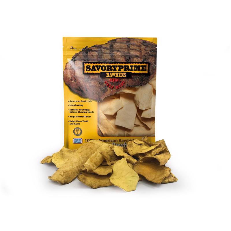 Savory Prime Chicken Flavor All Size Dogs All Ages Rawhide Chips Beef Rawhide 6 in. L