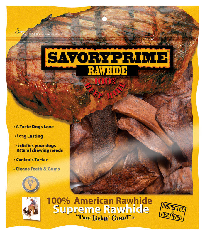 Savory Prime Beef Flavor All Size Dogs All Ages Rawhide Chips Beef Rawhide 6 in. L