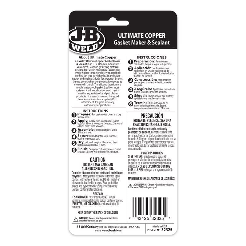 J-B Weld Type-1 Gasket Sealant 3 oz