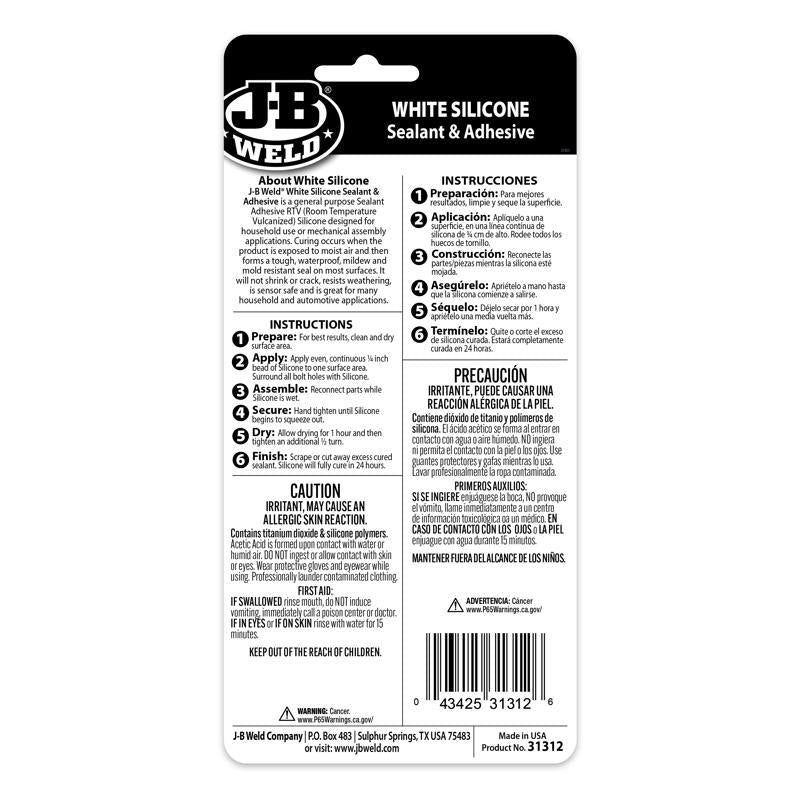 J-B Weld High Strength RTV Silicone Adhesive Sealant Gel 3 oz
