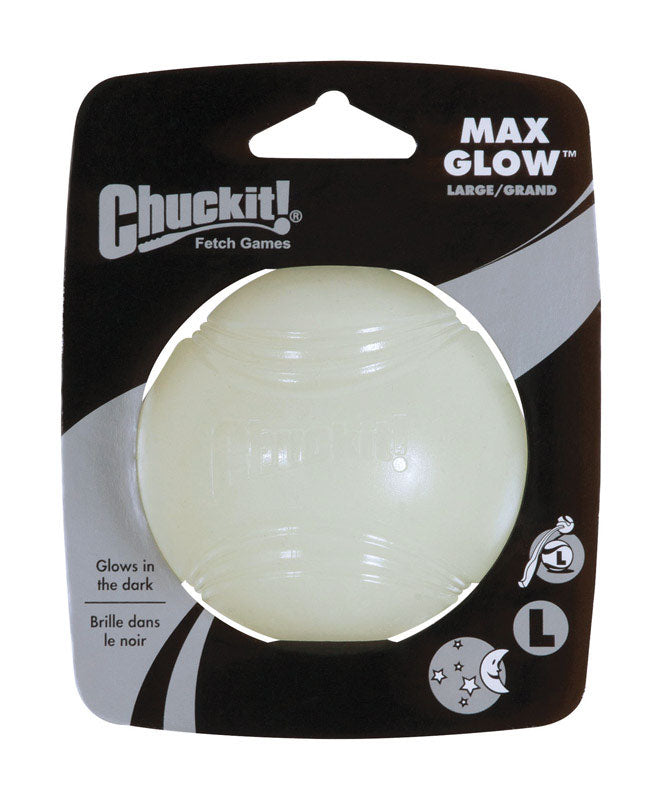 Chuckit! Max Glow White Rubber Dog Toy Large