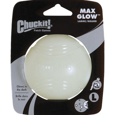 Chuckit! Max Glow White Rubber Dog Toy Large