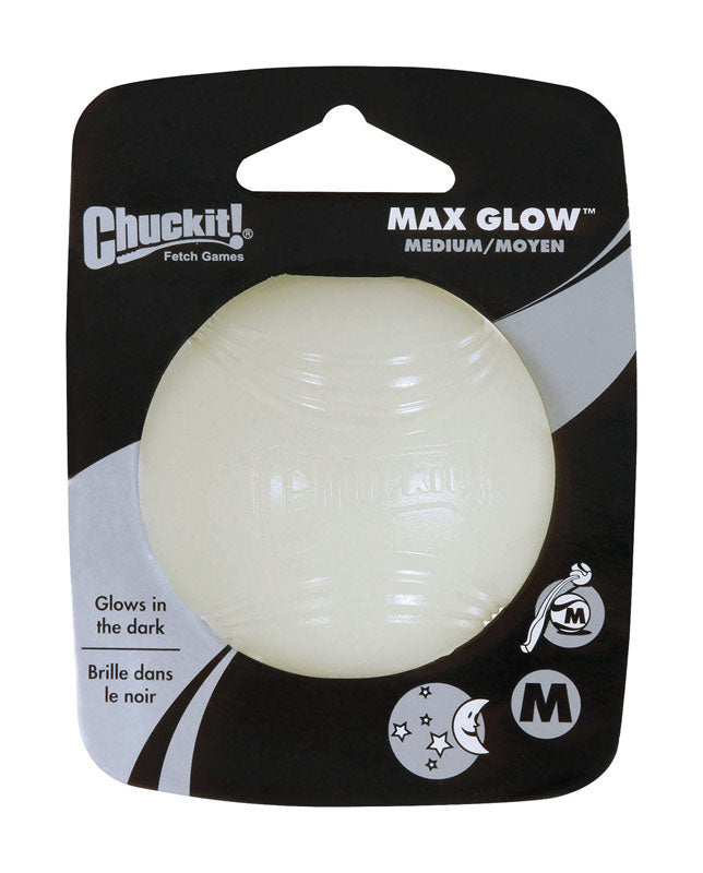 Chuckit! Max Glow White Rubber Dog Toy Medium